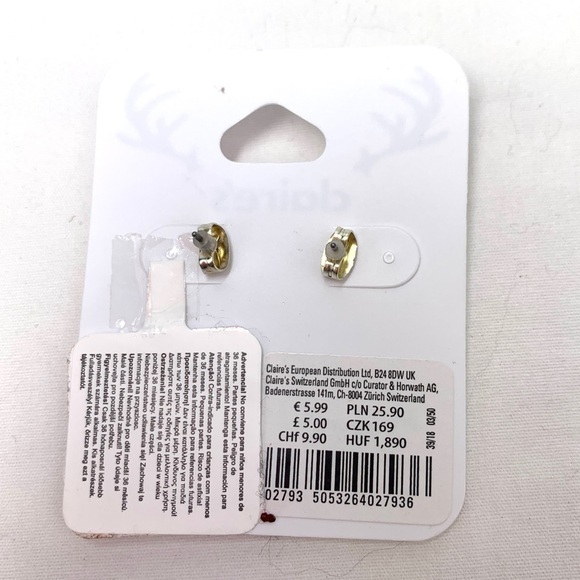 Claire’s Holiday Pierced Earrings-Enamel Snowman Studs, Pink/White NWT - Picture 2 of 3